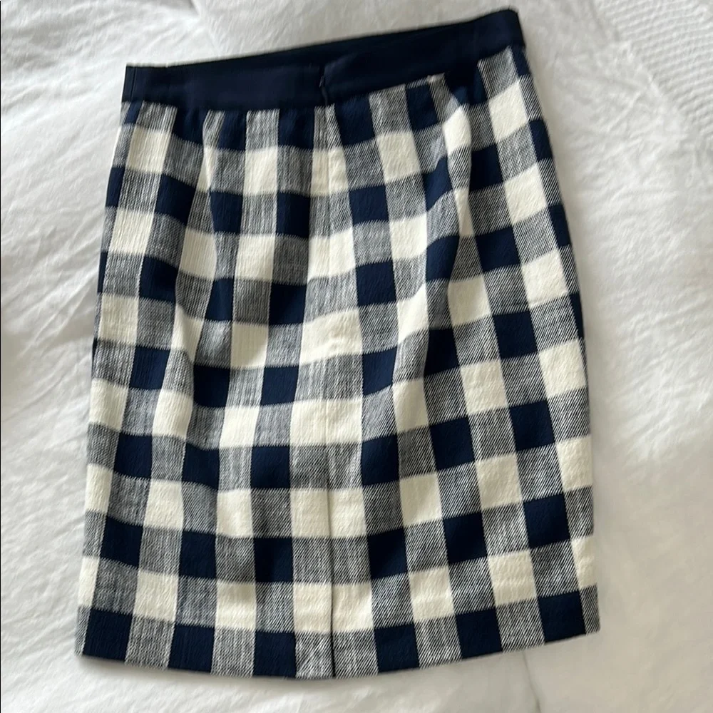 J. Crew Factory Blue and White Pencil Skirt Casual - Picture 2 of 3